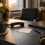 Téléphone et rappel laissés sur un bureau, évoquant une relance oubliée.