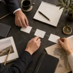 Équipe coordonnant les étapes d’un plan de développement commercial.